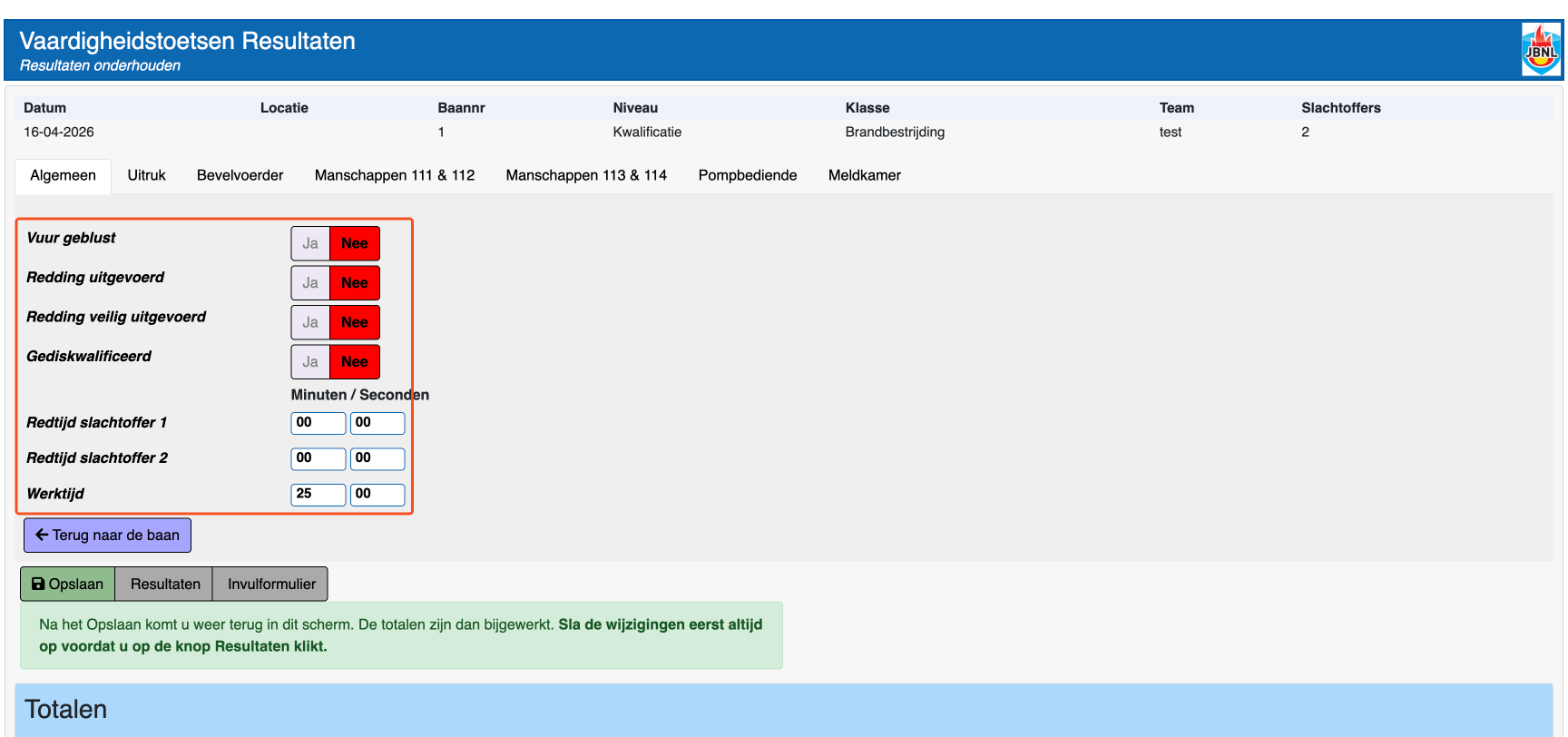 Algemene resultaten