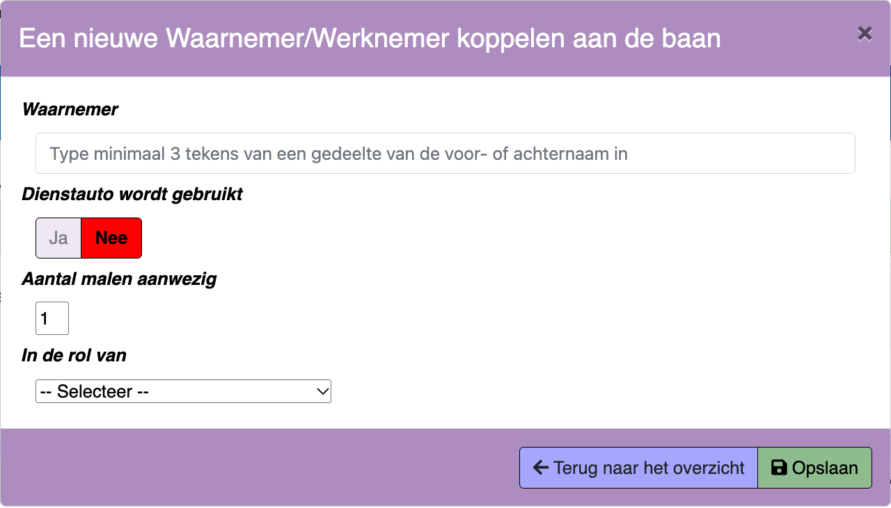 Waarnemer koppelen